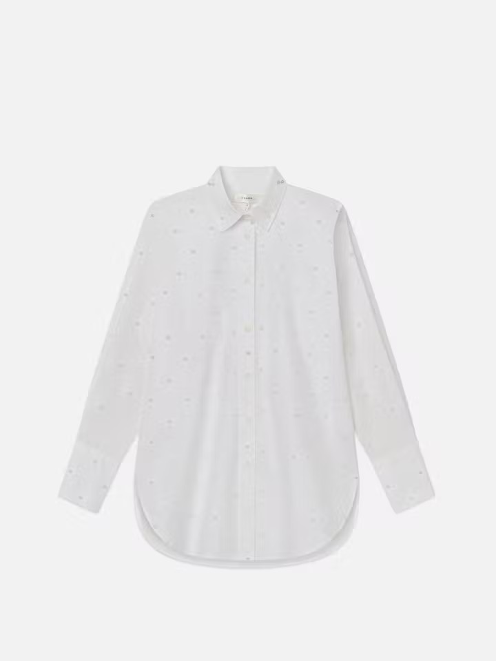 The Oversized Pearl Shirt - White