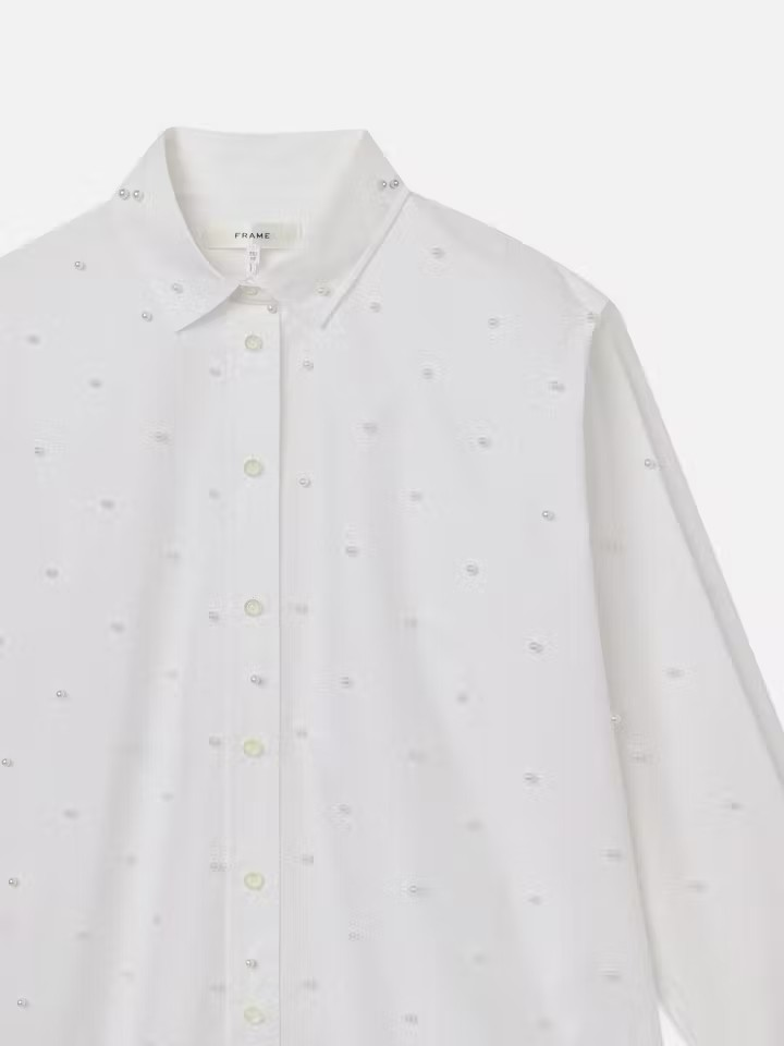 The Oversized Pearl Shirt - White