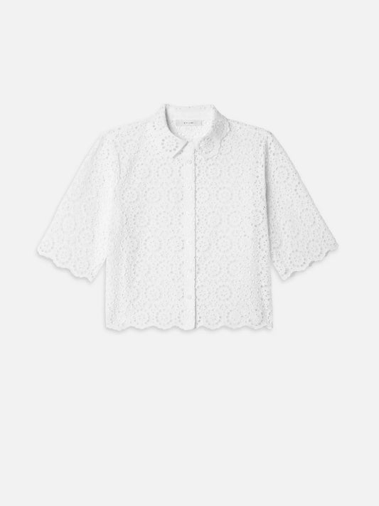 The Petal Eyelet Shirt - White