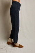 Pia Woven Full Rise Straight Leg Pant - Navy