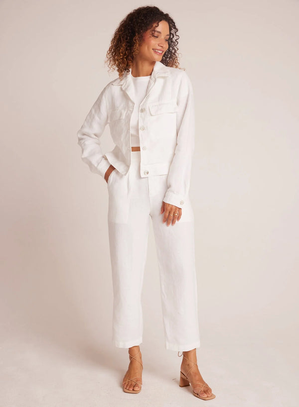 Relaxed Pleat Front Trouser - White