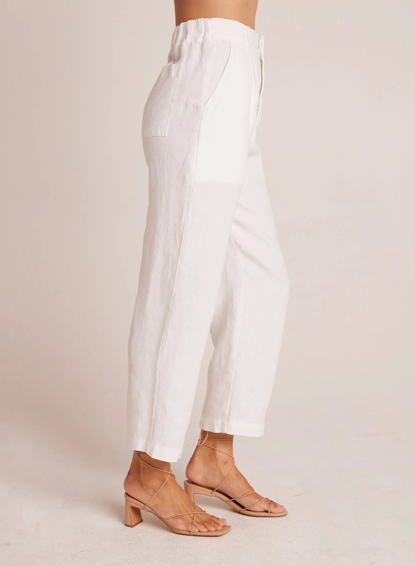 Relaxed Pleat Front Trouser - White