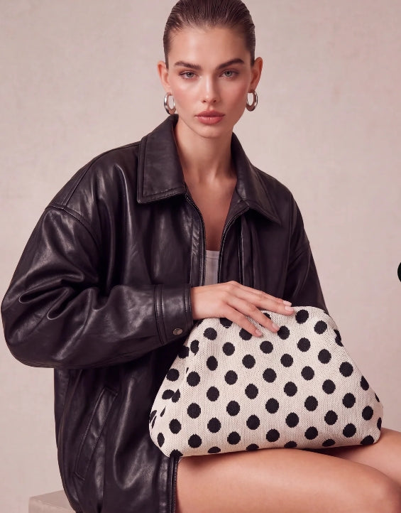 City Girl Pouch Polka Dot - Off White