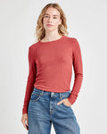 Isabella Eyelash Shimmer Long Sleeve Tee - Poppy