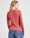 Isabella Eyelash Shimmer Long Sleeve Tee - Poppy