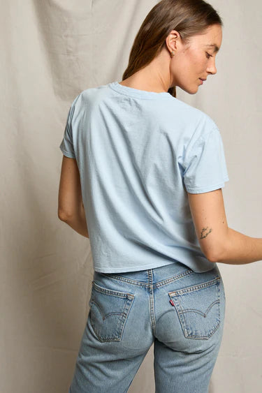 Harley Cotton Boxy Crew Neck Tee - Powder Blue