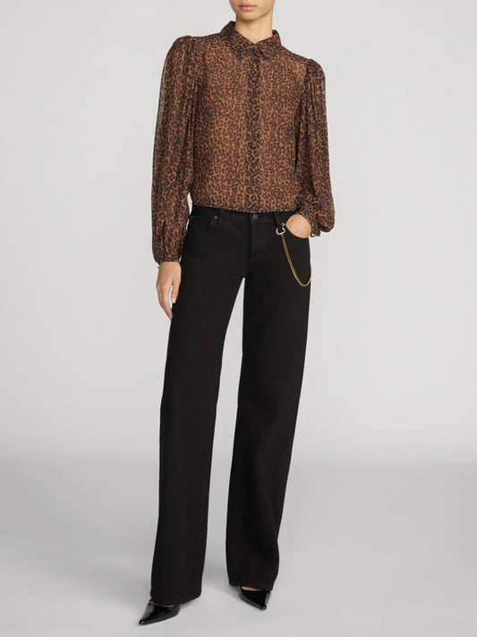 The Silk Prairie Shirt - Light Leopard Multi