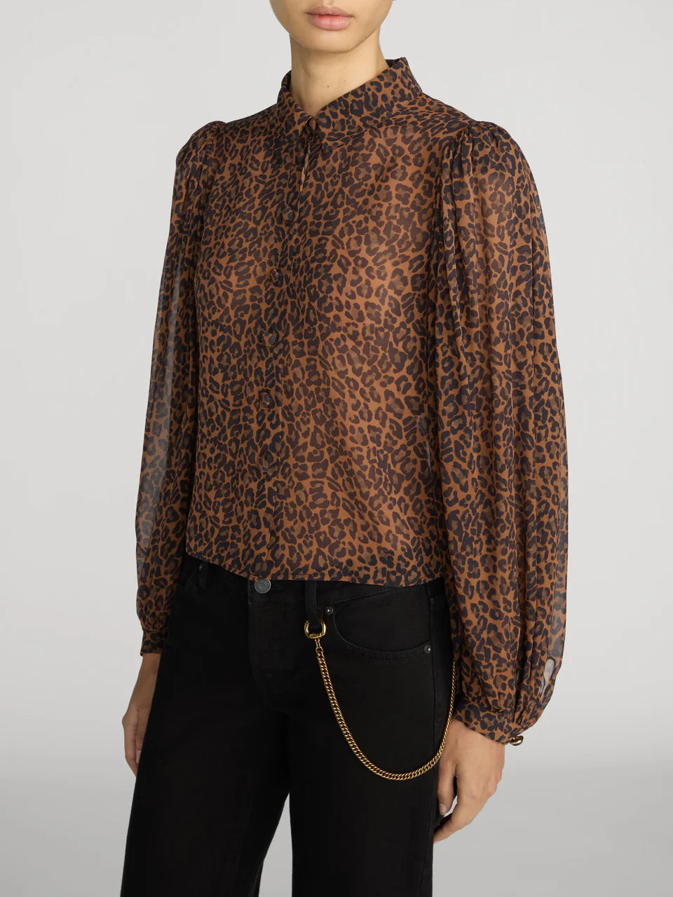 The Silk Prairie Shirt - Light Leopard Multi