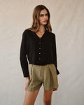 Oversized Collar Shirt - Black