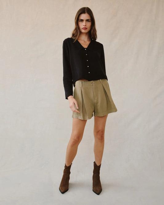 Oversized Collar Shirt - Black