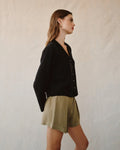 Oversized Collar Shirt - Black