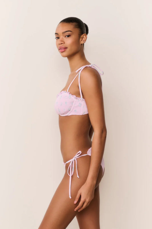 Quinley Smocked Floral Bikini - Lilac Ice