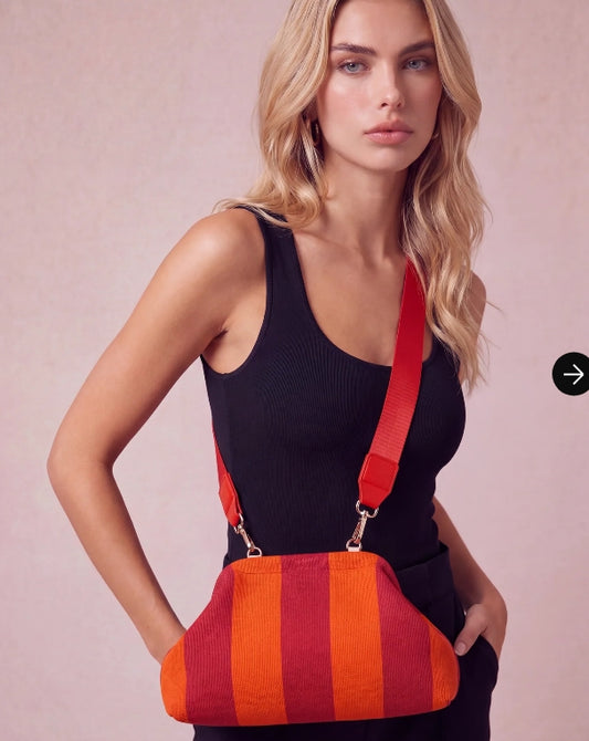 City Girl Pouch + Strap - Red / Orange