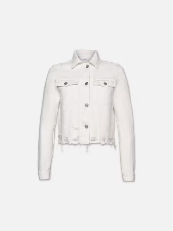 Vintage Denim Jacket - White Rips