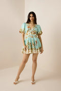 Rohi Short Dress - Turquoise Mix