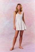 Ronelle Pointelle Scallop Mini Dress - White