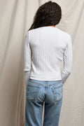 Rowe Poorboy Rib Long Sleeve Crew - White