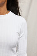 Rowe Poorboy Rib Long Sleeve Crew - White