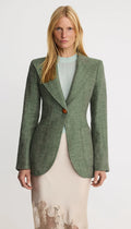 Patch Pocket Birkin Blazer - Sage Herringbone
