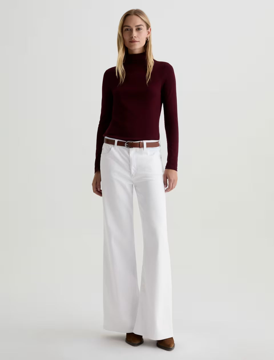 Saige Wide Leg Jean - Gallery White