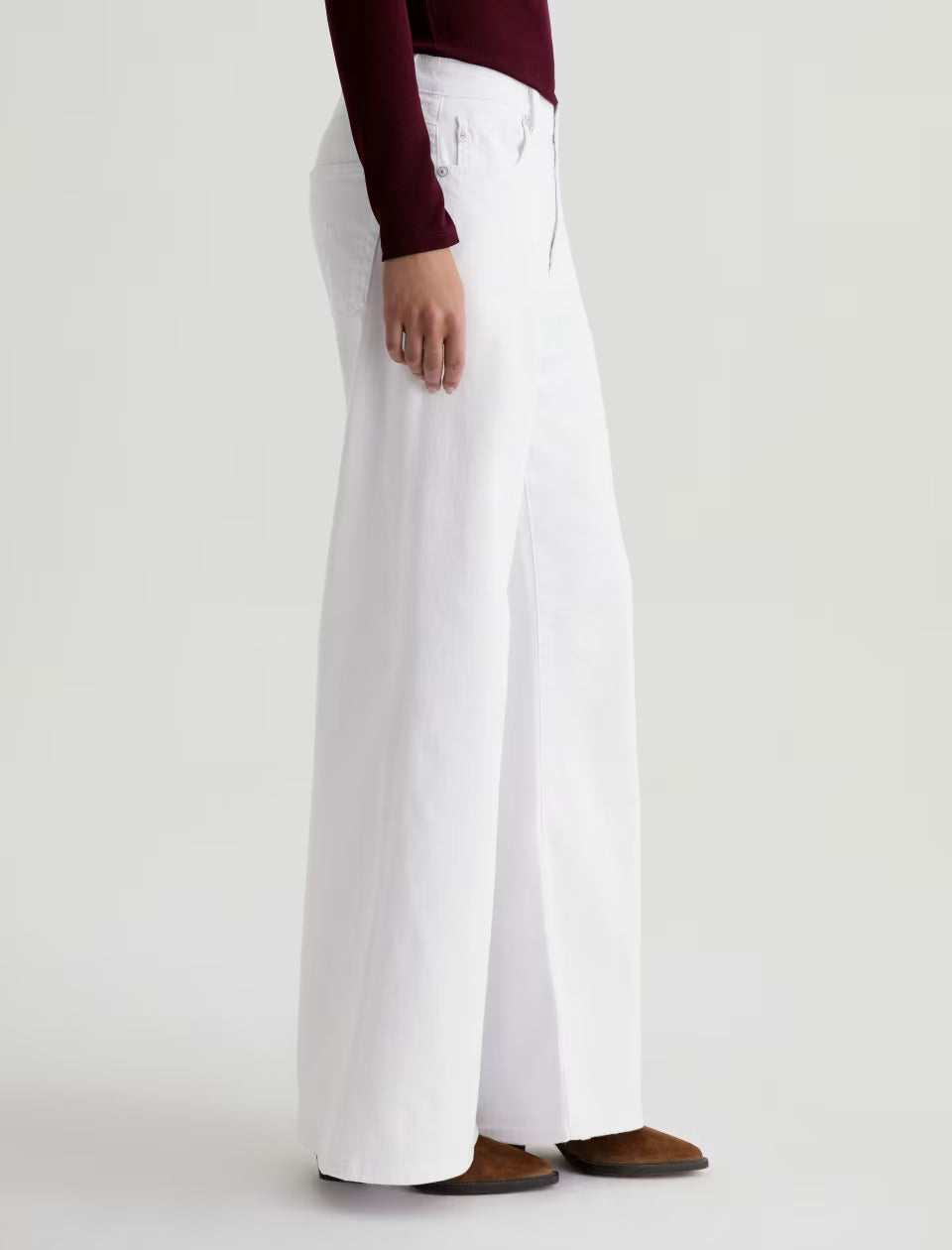 Saige Wide Leg Jean - Gallery White