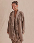 Sandra Fringe Jacket - Taupe Grey