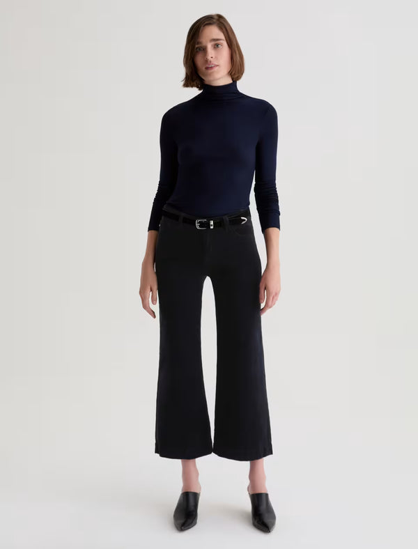 Saige Wide Leg Crop Corduroy - Super Black