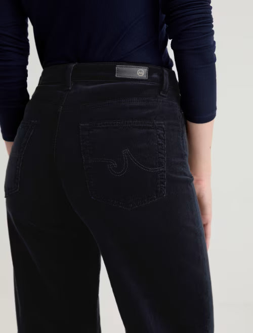 Saige Wide Leg Crop Corduroy - Super Black