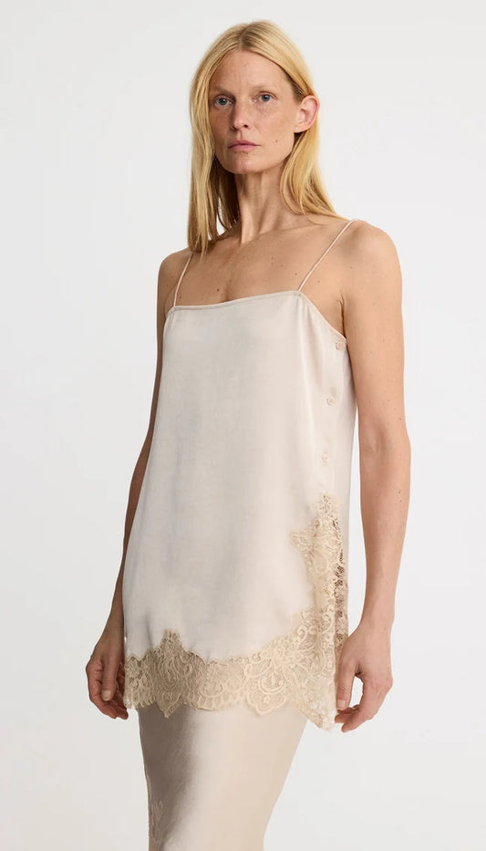 Side Button Cami - Champagne