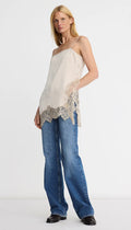 Side Button Cami - Champagne