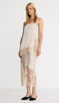Side Button Cami - Champagne