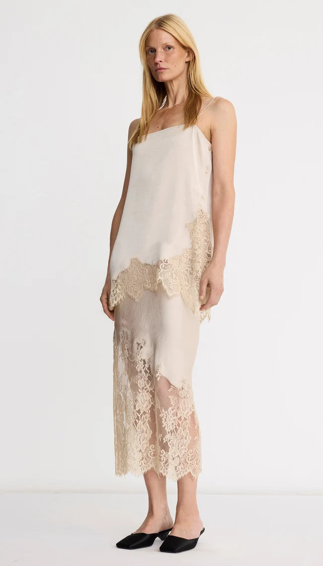 Side Button Cami - Champagne
