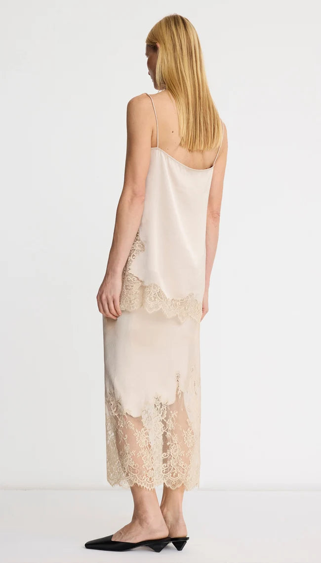 Side Button Cami - Champagne
