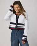 Sailor Stripe Cardigan - White/Navy/Rouge
