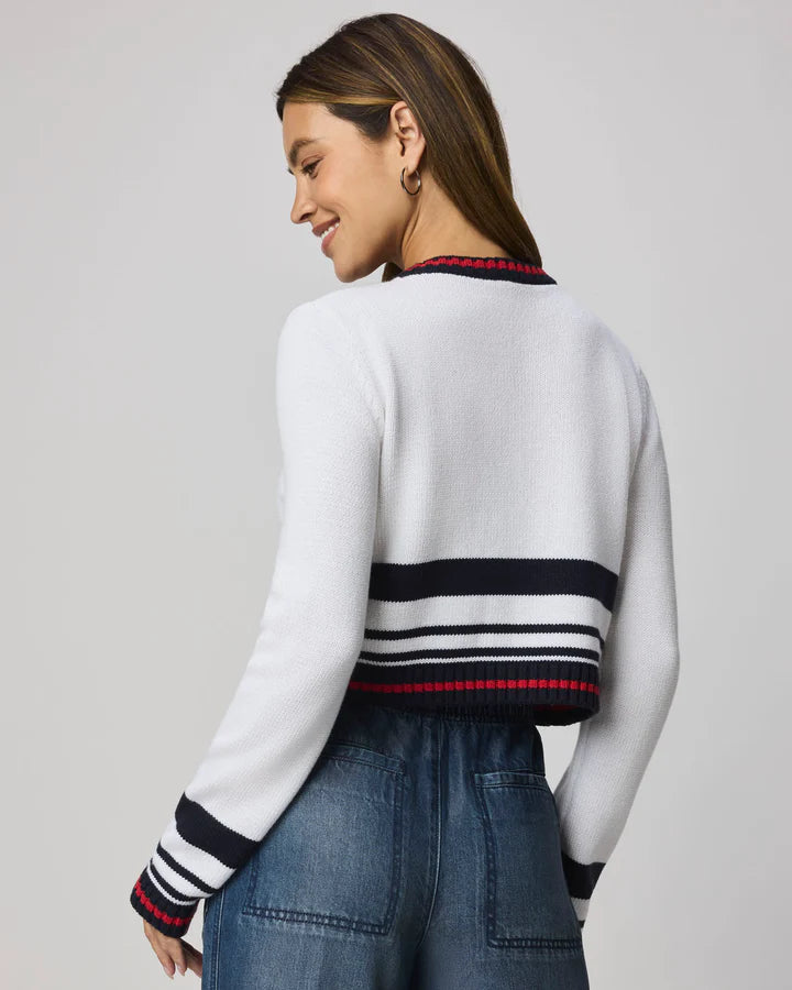 Sailor Stripe Cardigan - White/Navy/Rouge
