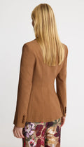 Blocked Seamed Blazer - Saddle