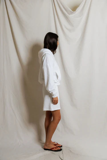 Sean French Terry Zip-Up Hoodie - White