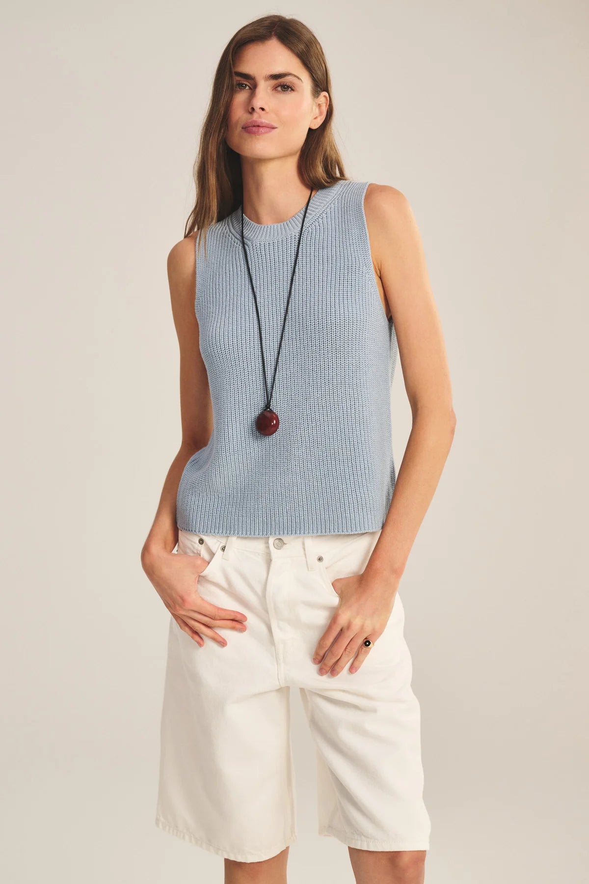 Seretta Sweater Tank - Stream