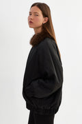 Sevyn Reversible Bomber Jacket - Black / Leopard
