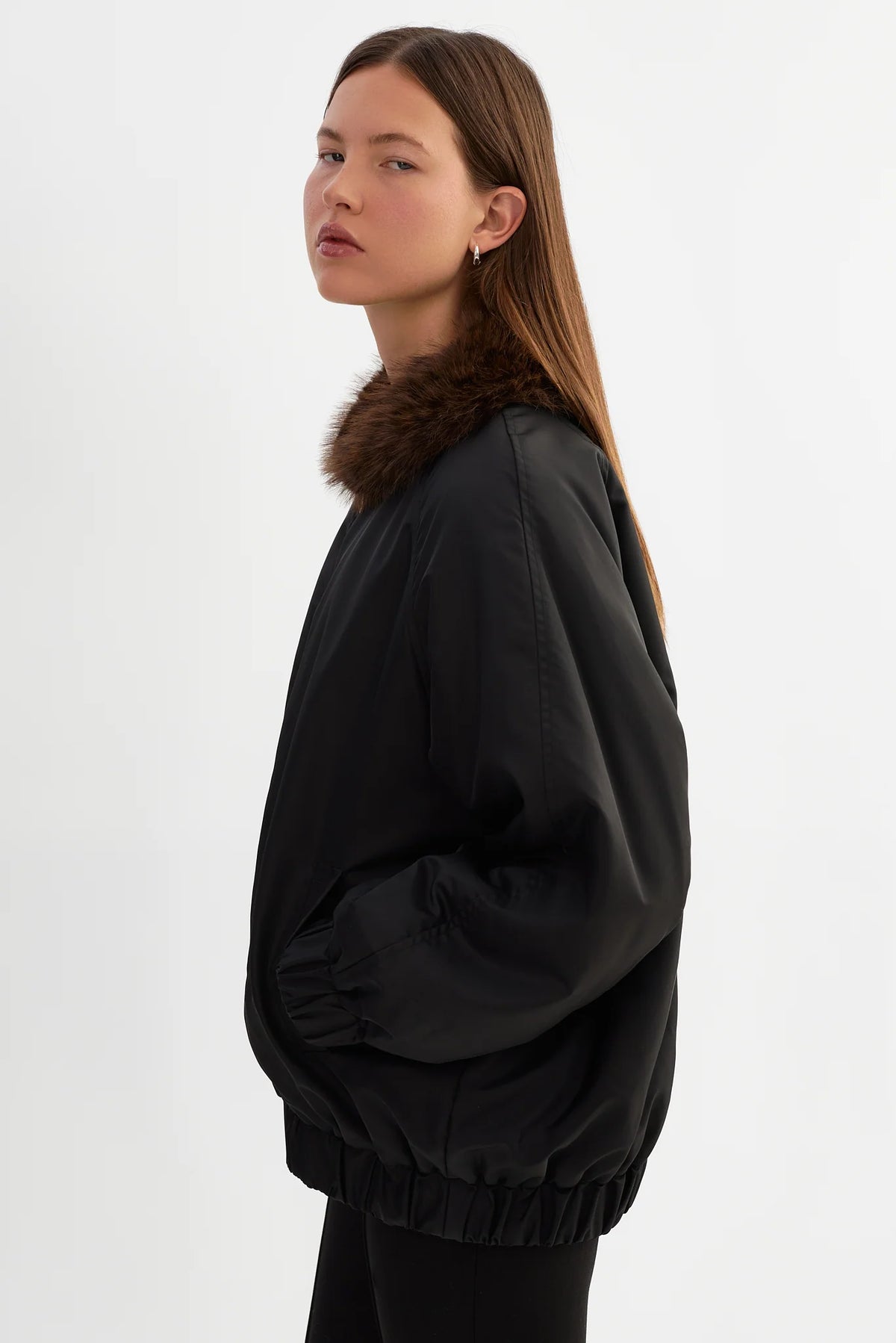 Sevyn Reversible Bomber Jacket - Black / Leopard