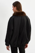 Sevyn Reversible Bomber Jacket - Black / Leopard