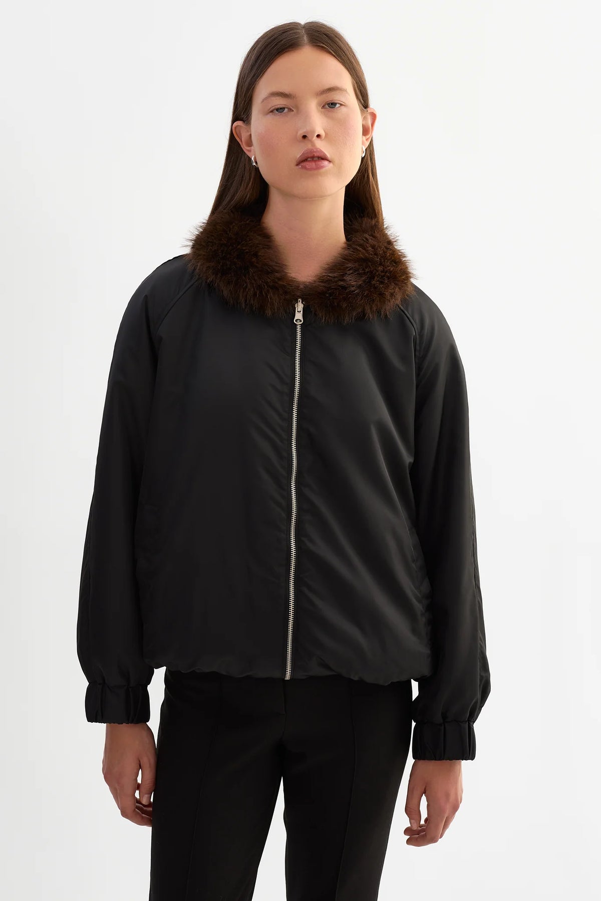 Sevyn Reversible Bomber Jacket - Black / Leopard