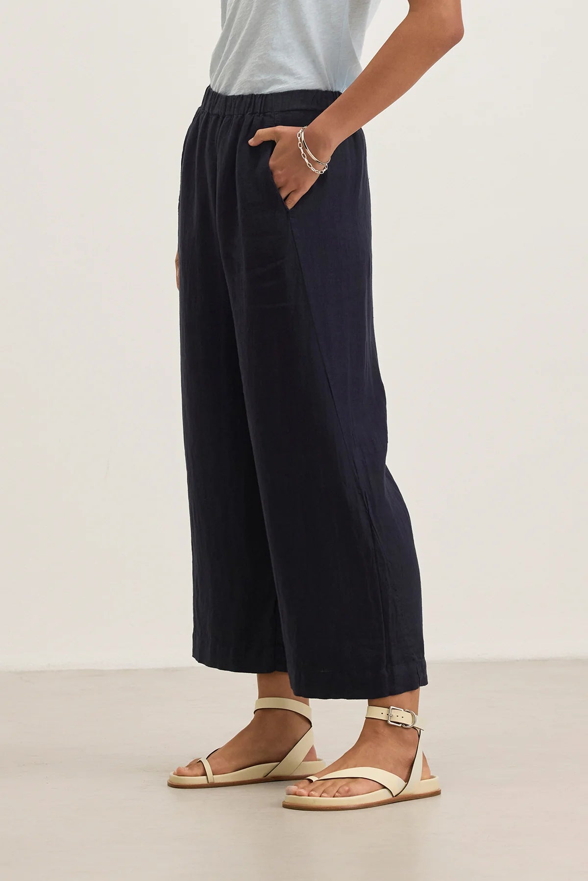 Lola Linen Straight Leg Pant - Shadow