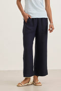 Lola Linen Straight Leg Pant - Shadow