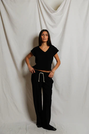 Shakira Japanese Jersey Full-Length Pant - True Black