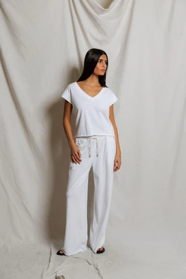 Shakira Japanese Jersey Full-Length Pant - White