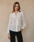 Ruffle Front Shirt - Sheer Ivory