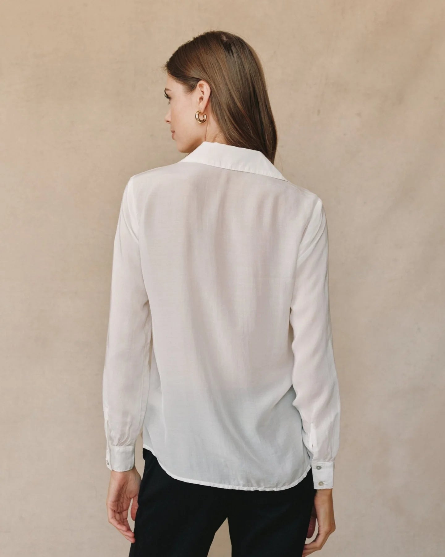 Ruffle Front Shirt - Sheer Ivory