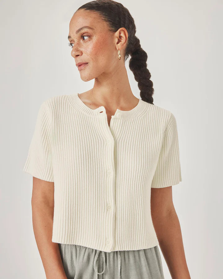 Delilah Short Sleeve Cardigan - Shell