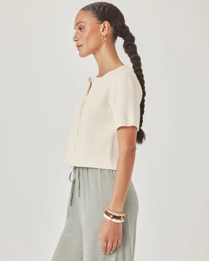 Delilah Short Sleeve Cardigan - Shell